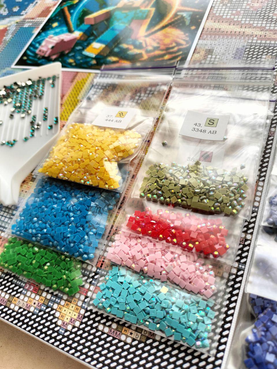 Алмазная мозаика АлМазка Майнкрафт Стив квадратные алмазы на подрамнике 40х40 см (АлМ-251) - фото 5