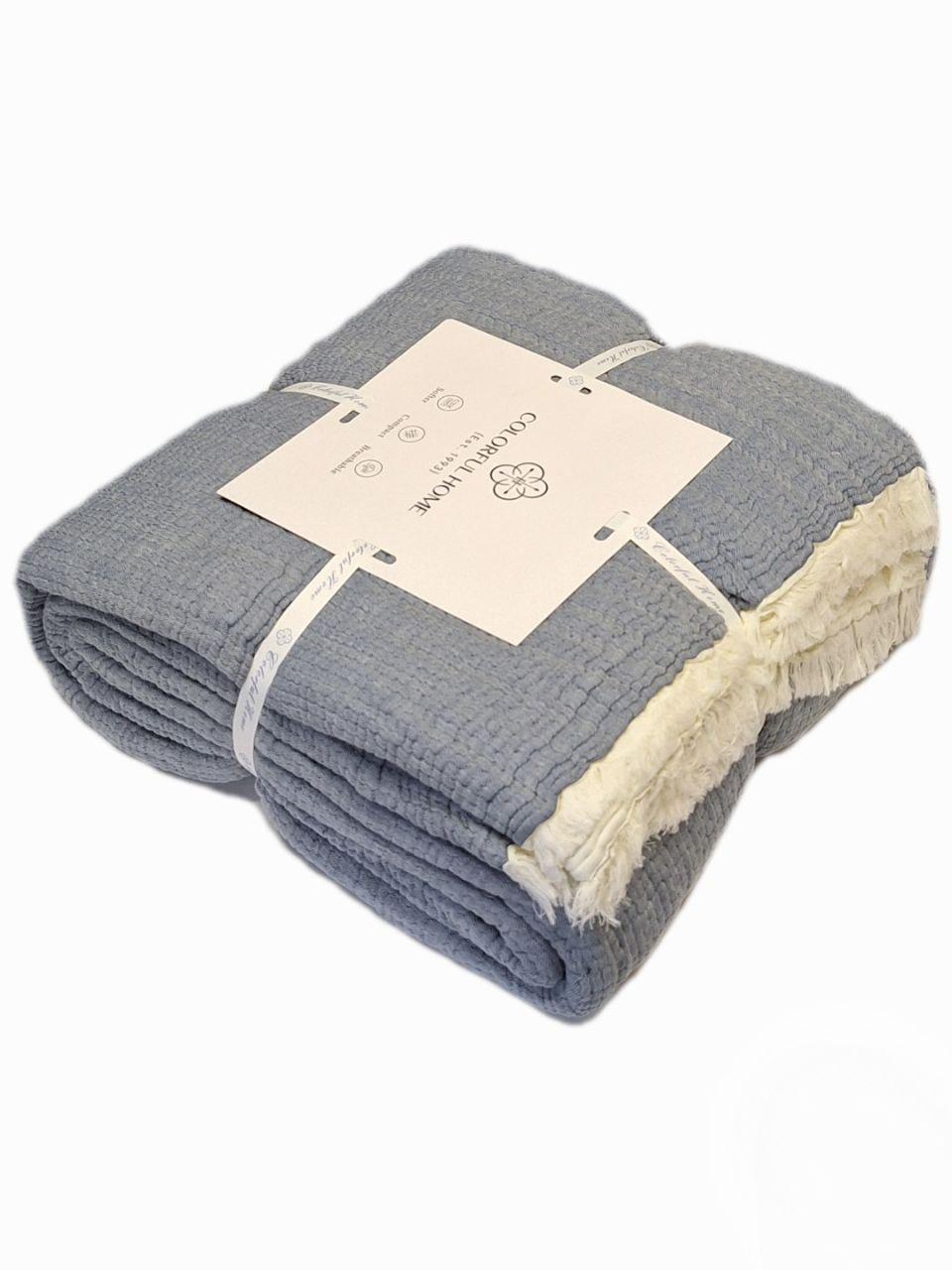 Покрывало двухстороннее муслиновое Colorful Home 200x230 см Джинс (1351) Покрывало двухстороннее муслиновое Colorful Home 200x230 см Джинс (1351)