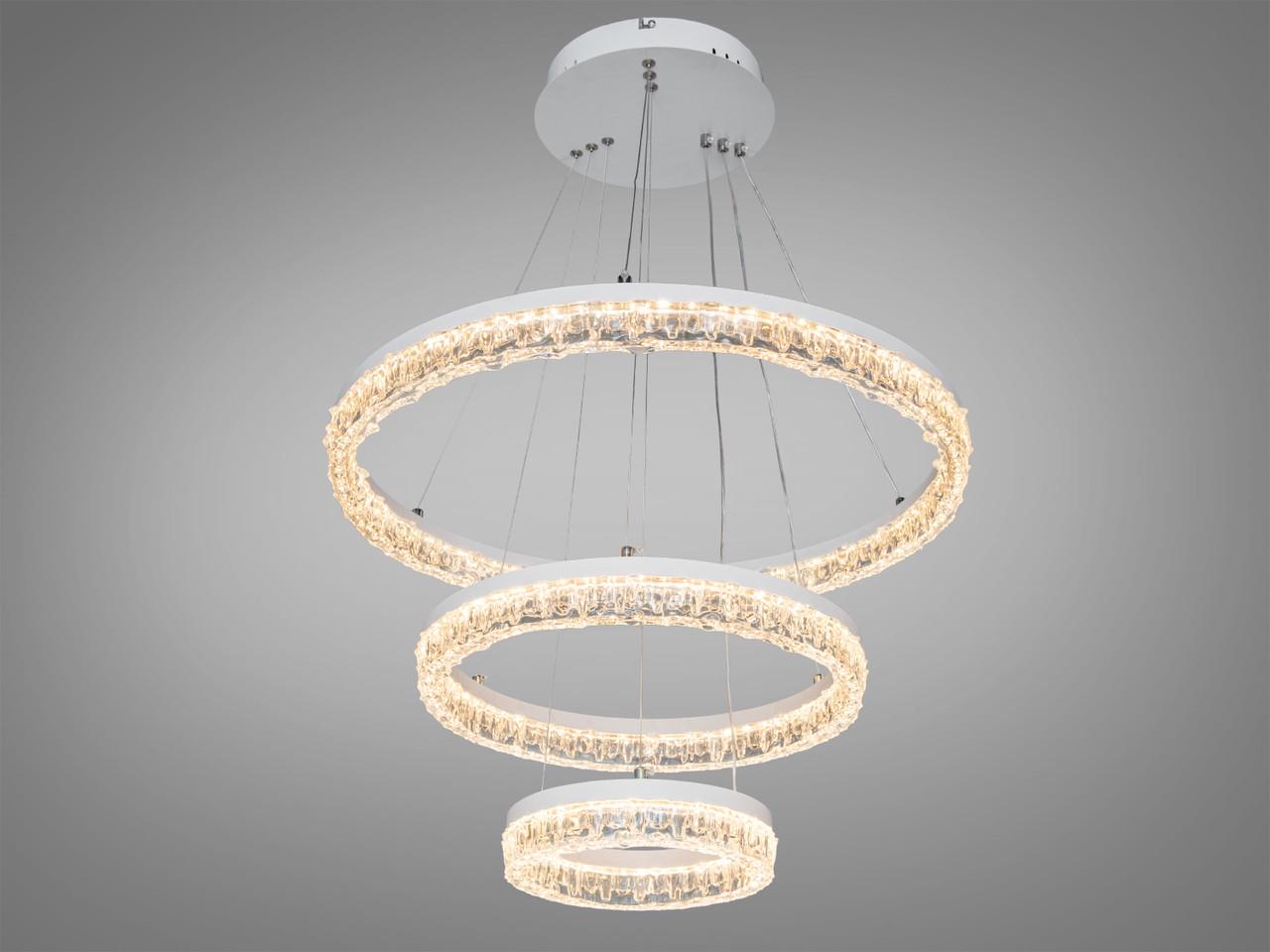 Люстра светодиодная для гостиной Diasha 105 Вт 3 кольца Белый (MD78200/600+400+200WH) Люстра светодиодная для гостиной Diasha 105 Вт 3 кольца Белый (MD78200/600+400+200WH)