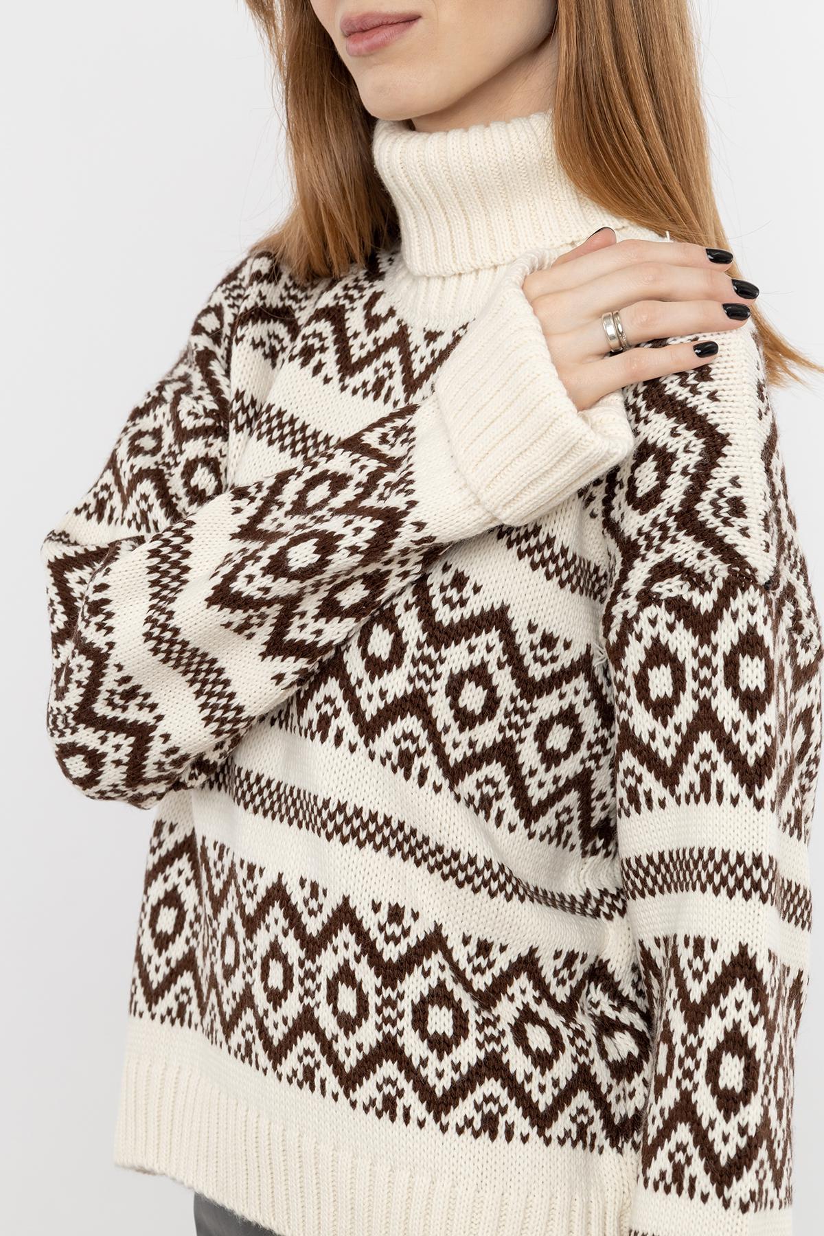 Светр жіночий ЦБ-00233458 р. 46 Молочний (SKT000941528) - фото 4