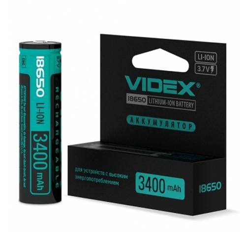 Аккумулятор Videx Li-Ion 18650-P защита 3400 mAh 3,7 V Аккумулятор Videx Li-Ion 18650-P защита 3400 mAh 3,7 V