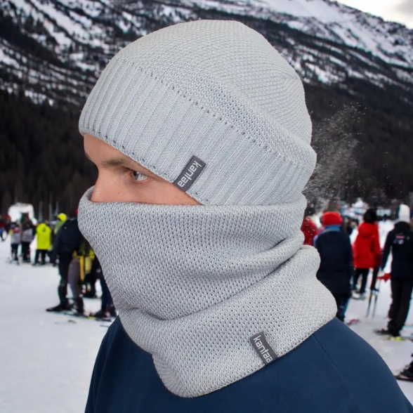 Комплект мужская шапка со снудом на флисе One Size Серый (29548322) - фото 5 Комплект мужская шапка со снудом на флисе One Size Серый (29548322) - фото 5