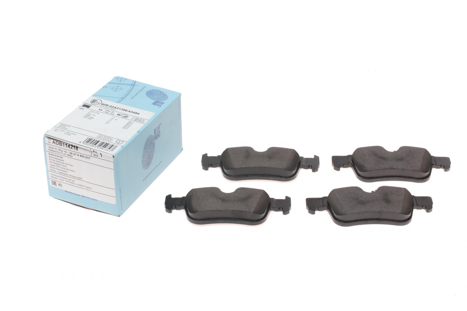 Колодки тормозные задние BLUE PRINT BMW 2 F44-46/X1/i3 Hybrid 13- Ate-Teves Q+ (ADB114218)