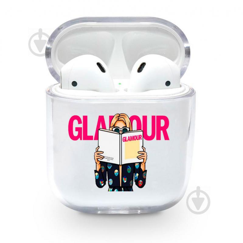 Прозрачный силиконовый чехол Apple AirPods с рисунком - Glamour (KAP1223)