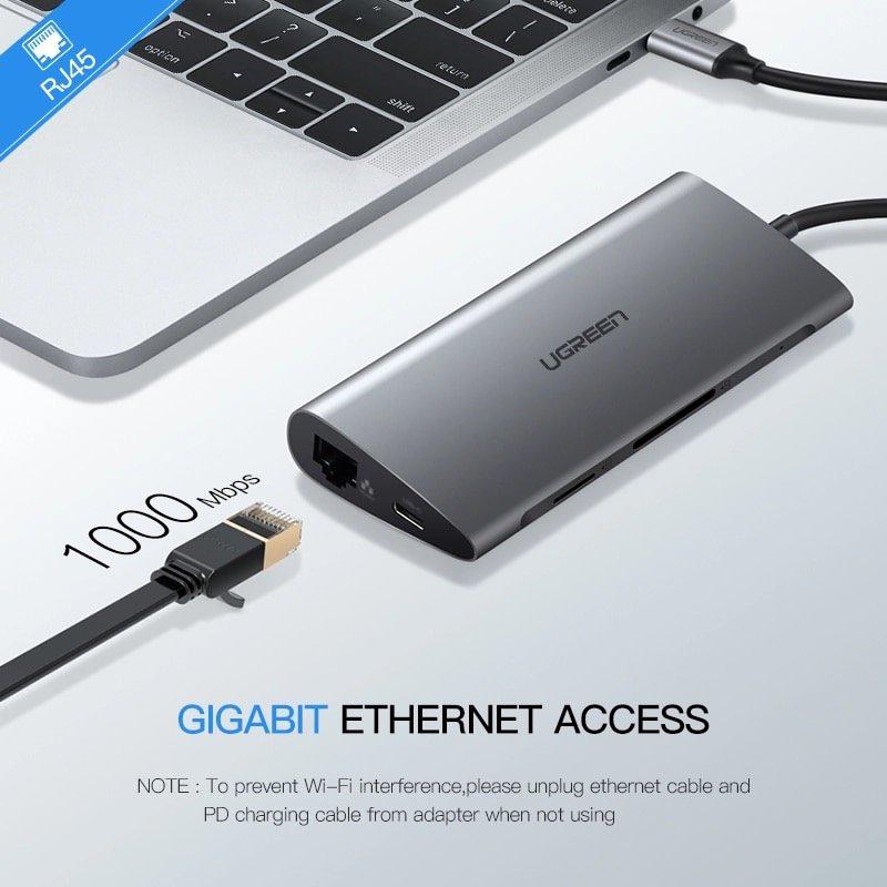 Концентратор UGREEN CM179 Multi Port 9в1 Type-C Adapter (40873) - фото 7