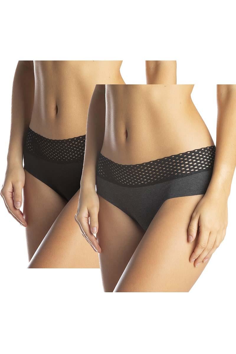 Трусики слипLama р. 2/S 2 шт. Черный/Серый (67426)