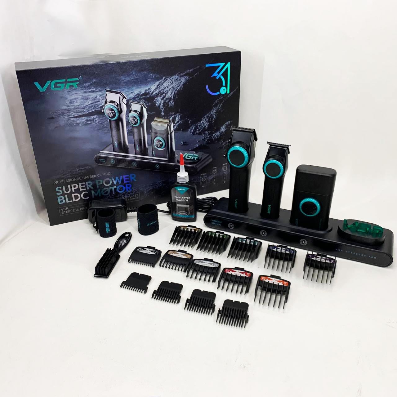Набір для барберів VGR Stepless Pro 3 in 1 BLACK (13355334)