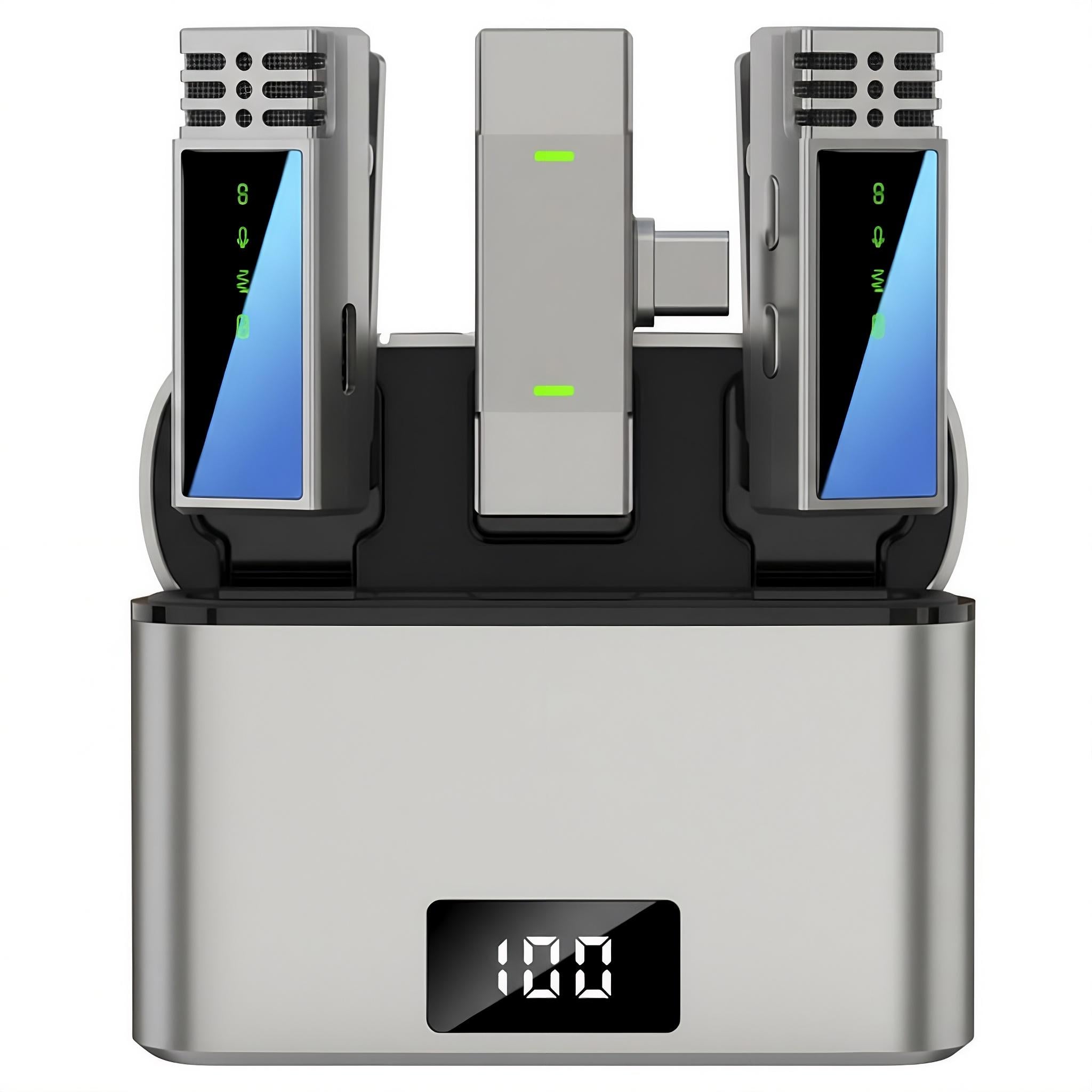 Мікрофон бездротовий подвійний JMARY MW-15 Type-C до 100 м Сірий (32010979)