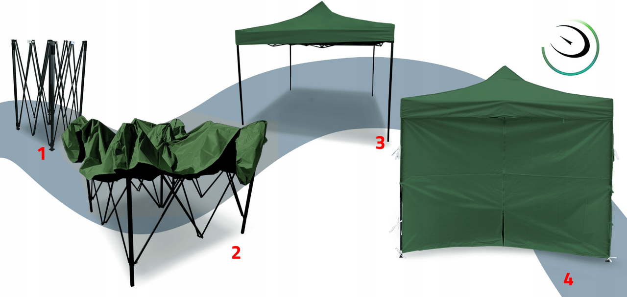 Павильон садовый Maltec 3х3 м 4 стены Зеленый (2237385647) - фото 4