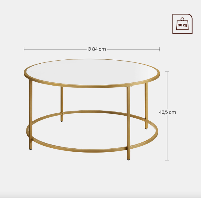 Журнальный столик Leobert Oskar круглый с мраморной столешницей Золотой (4643) - фото 4