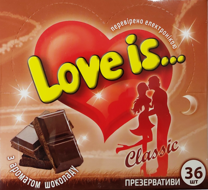 Презервативы Love is… Classic с ароматом шоколада 36 шт. (00228718)