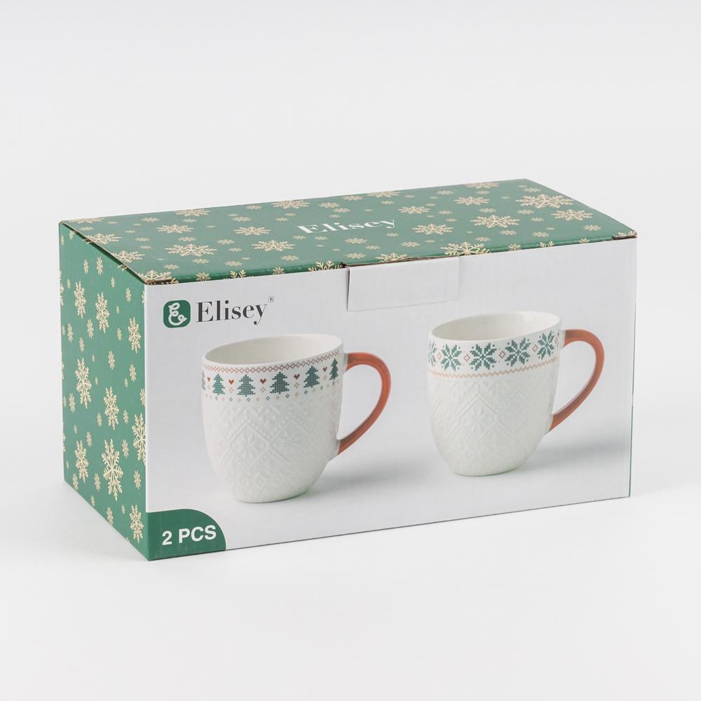 Набір кружок Новорічний візерунок 630 мл 2 шт. (6035-004) - фото 4 Набір кружок Новорічний візерунок 630 мл 2 шт. (6035-004) - фото 4