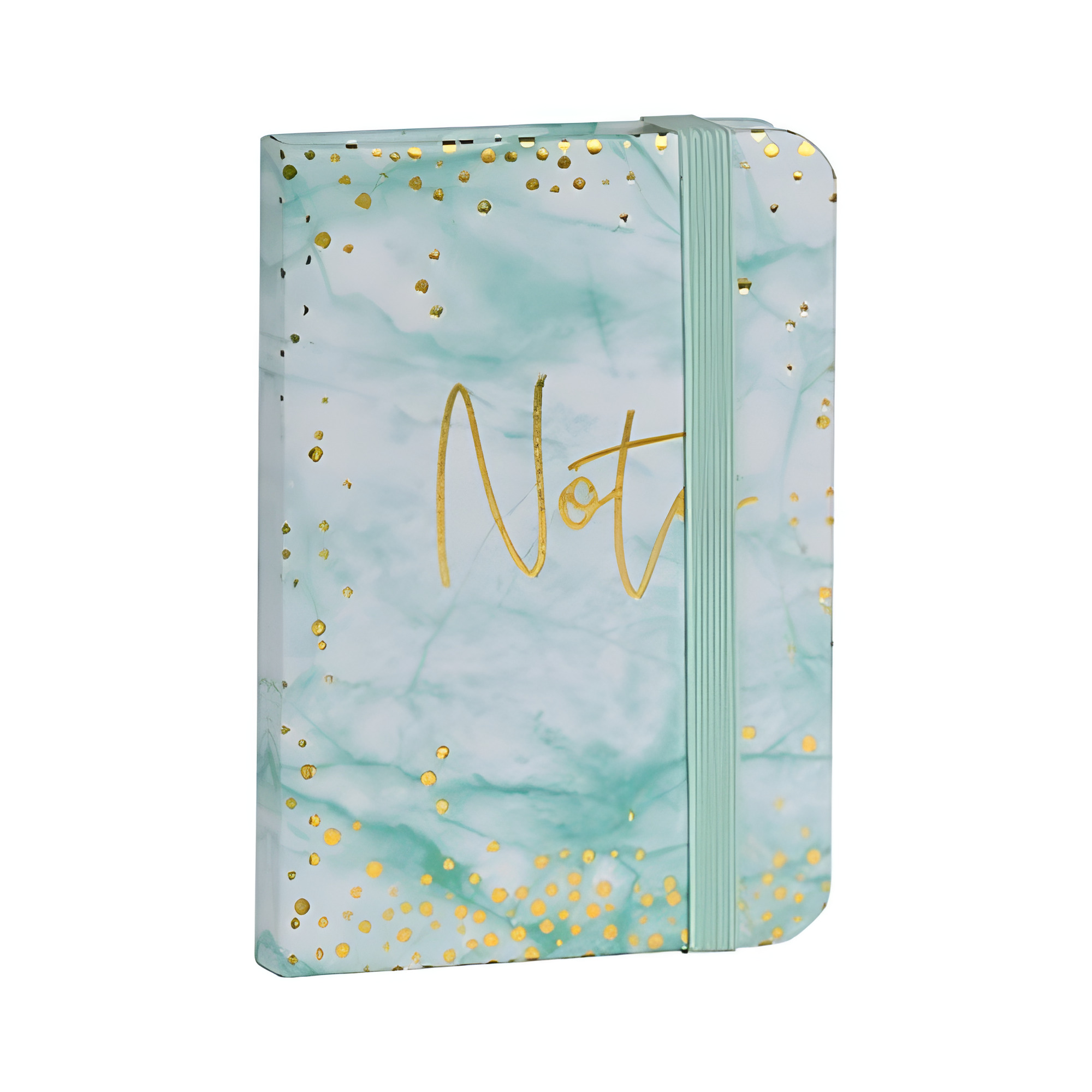 Блокнот на резинке Stenson Note 80 листов А7 с твердой обложкойв линию Белый с салатовым (WW01507ST)