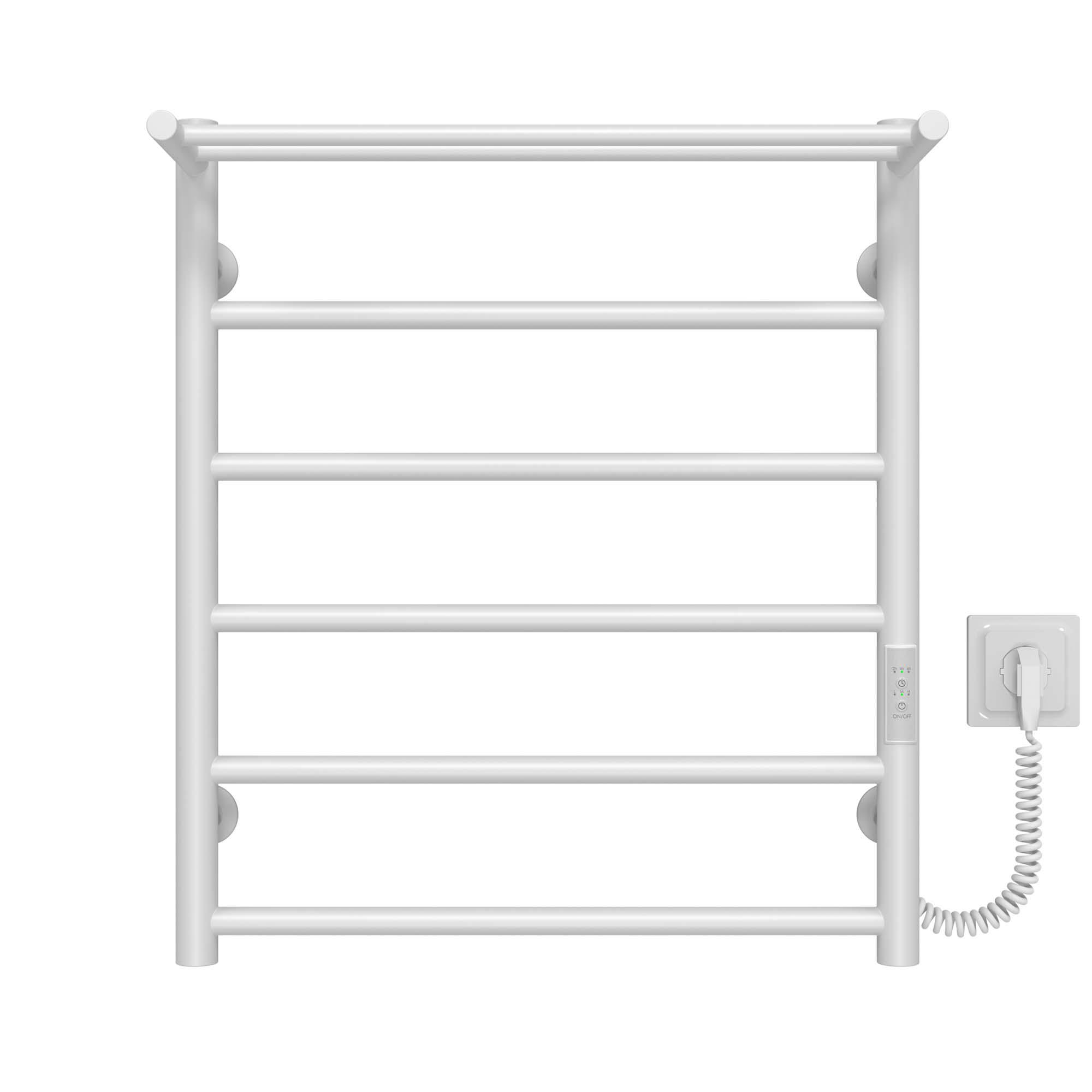 Полотенцесушитель электрический Deffi Терма П6 WD03 правое подключение нержавеющая сталь 500х600 мм Белый (C.TE.60.50.6.EWR3)