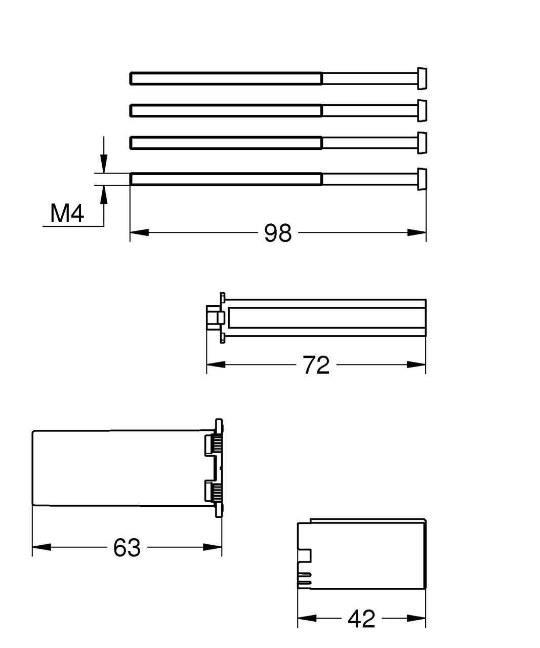 Набор креплений Grohe BauCurve для установки кухонного смесителя (31231001) - фото 2