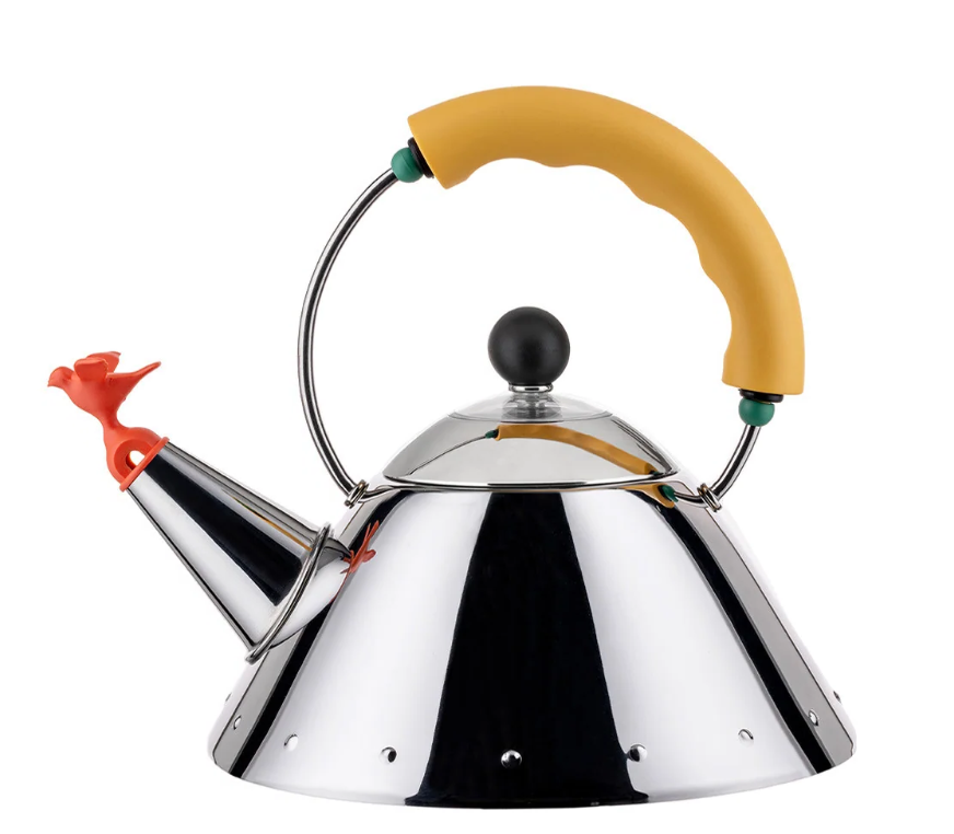 Чайник Alessi 1 л Хром с желтой ручкой (9093)