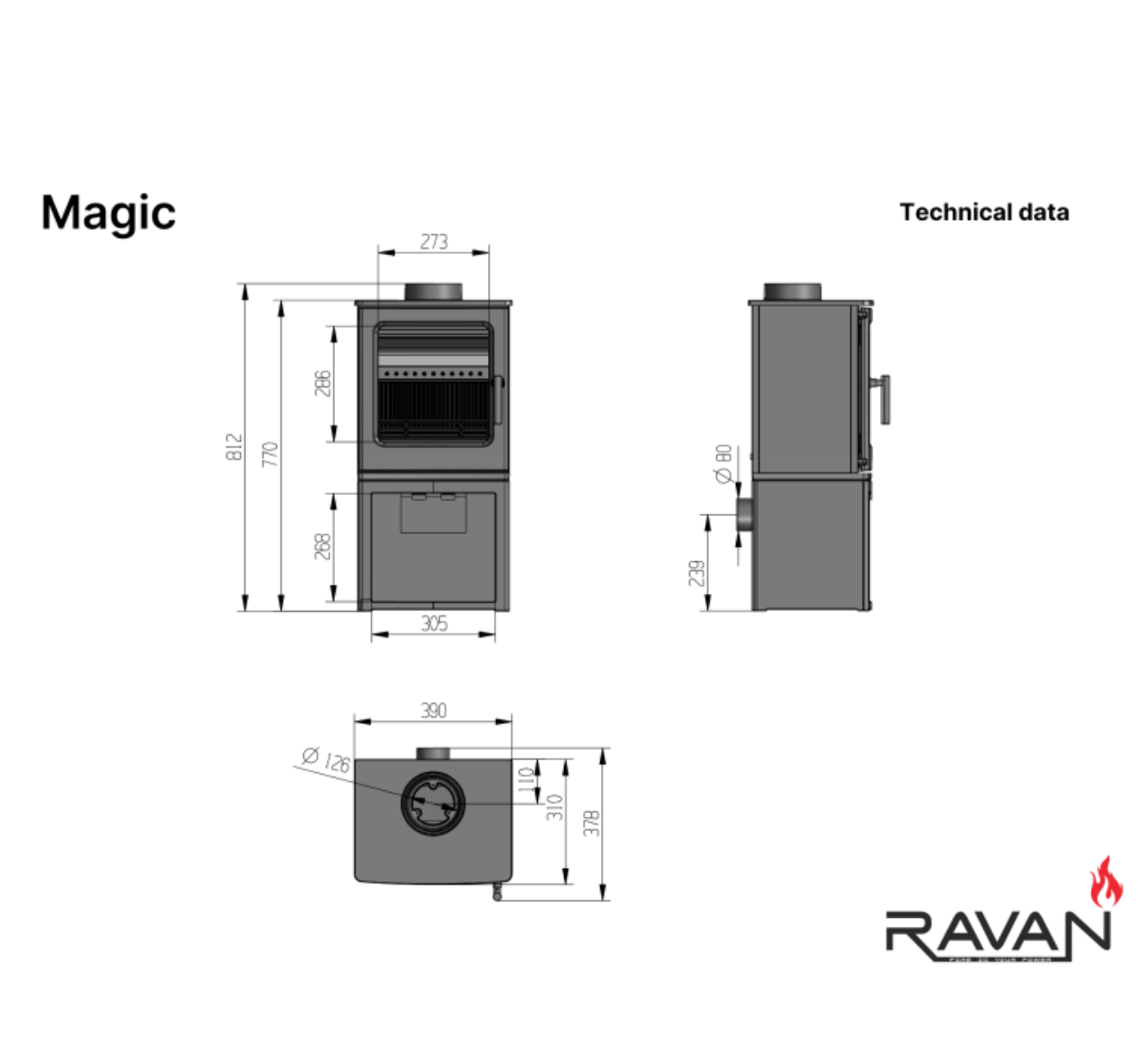 Піч-камін чавунна Ravan Magic (2122025) - фото 4