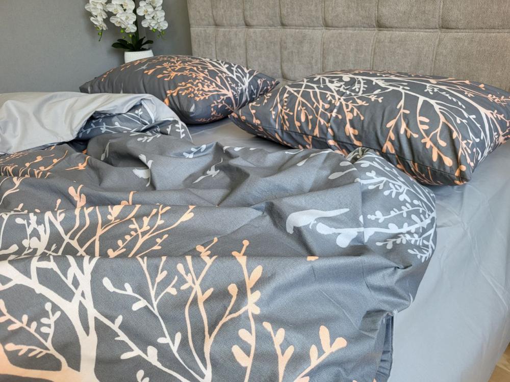 Комплект постільної білизни Міраж cotton євро Сірий