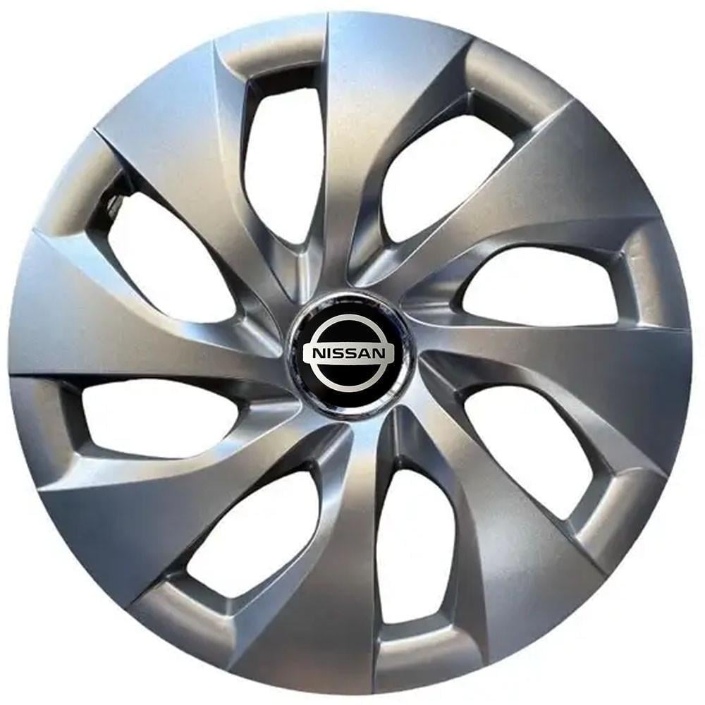 Колпаки SJS R16 с логотипом Nissan 416 4 шт. Серебристый (2654562482)
