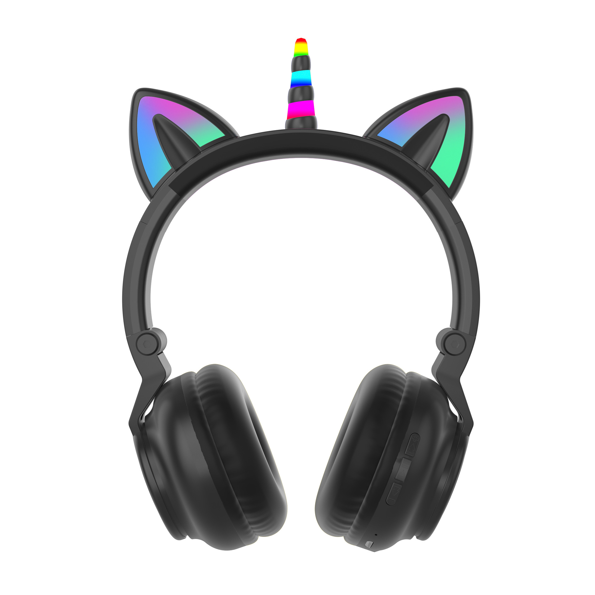 Навушники бездротові Cute Headset 27STN/Bluetooth Котячі вушка з мульти RGB/MP3 плеєром Black - фото 5