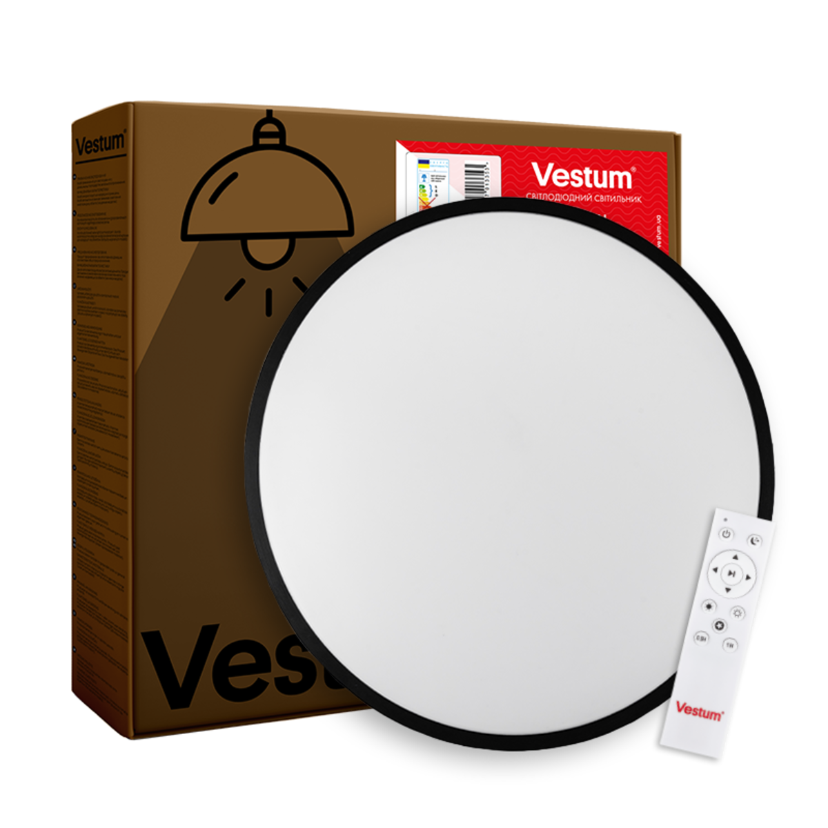 Потолочный светильник Vestum RING матовый 60W 3000К-6500К из ДУ 395х60 мм Черный - фото 7 Потолочный светильник Vestum RING матовый 60W 3000К-6500К из ДУ 395х60 мм Черный - фото 7