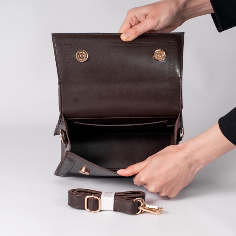 Сумка жіноча крос-боді з гладкого екошкіри XENIA № 17-24 Шоколад - фото 2 Сумка жіноча крос-боді з гладкого екошкіри XENIA № 17-24 Шоколад - фото 2