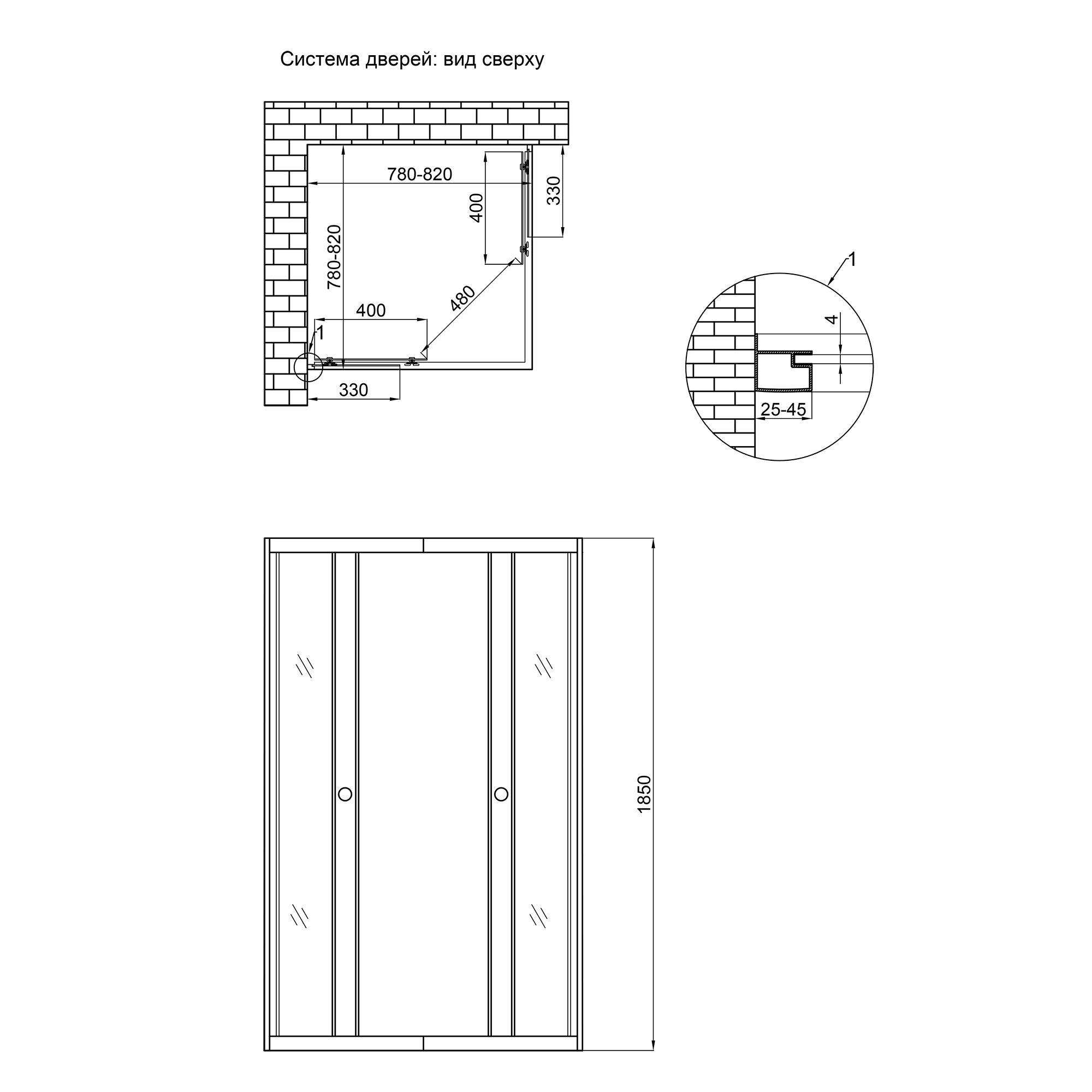 Душевая кабина Lidz Wawel SC80x80.SAT.LOW.GR (LWASC8080SATLOWGR2) - фото 2