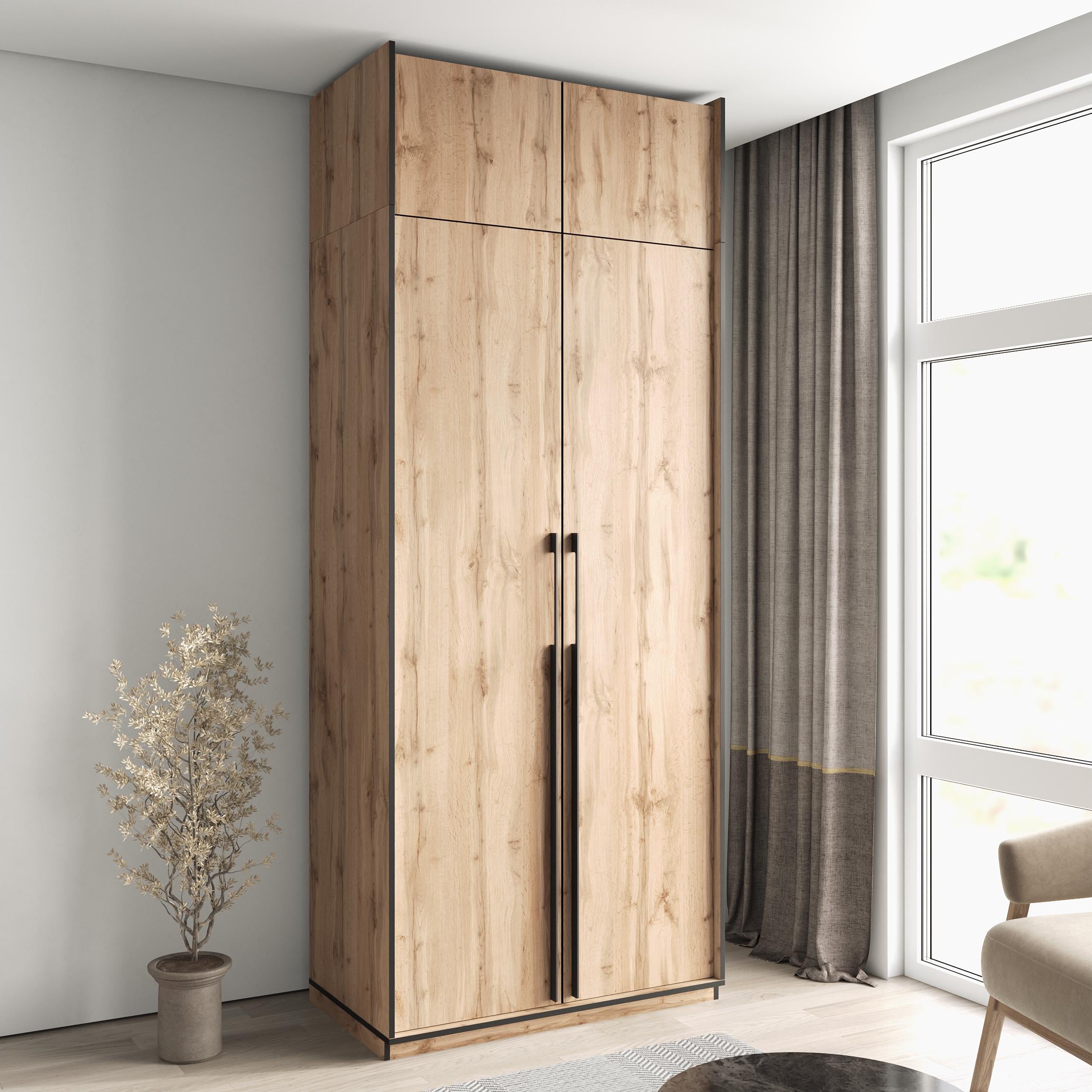 Шафа Moreli Ramo R-00013 з полицями та антресоллю 1001x2500x570 мм Дуб аппалачі (23763349)