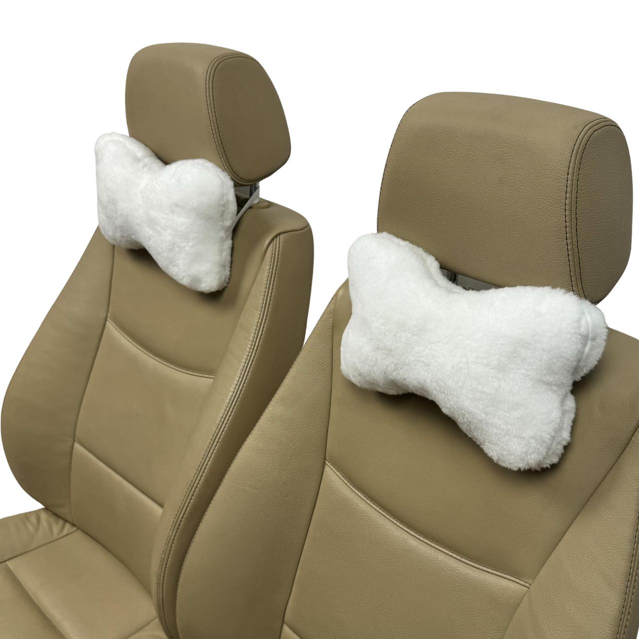 Комплект подушек автомобильных Runa на подголовник из эко-меха 2 шт. Белый (518-2-P)