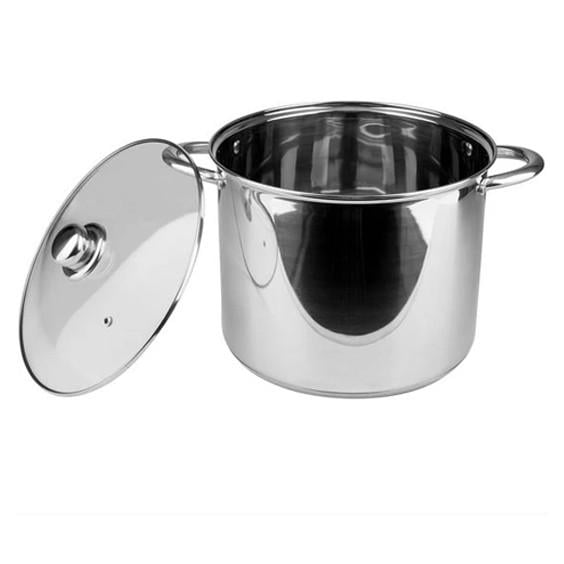 Кастрюля из нержавеющей стали со стеклянной крышкой 19 литров ø 32 см