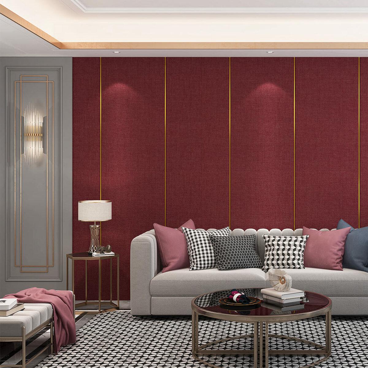 Обои самоклеящиеся льняные теплые 2800х650х2 мм Бордо меланж (SW-00001492) - фото 6 Обои самоклеящиеся льняные теплые 2800х650х2 мм Бордо меланж (SW-00001492) - фото 6