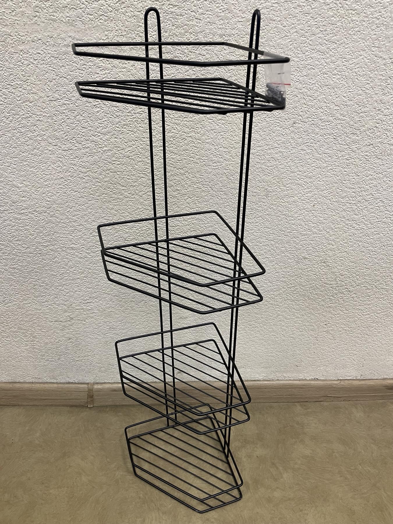 Полка угловая MOBILITY 4-х ярусная для ванной комнаты металлическая 80х19,5х19,5 см Черный (26647767) - фото 11