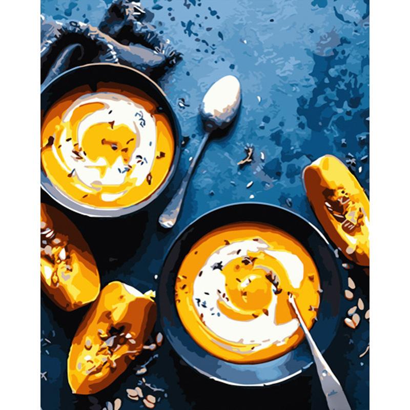 Картина по номерам Strateg Премиум Тыквенный суп 40x50 см (GS604)