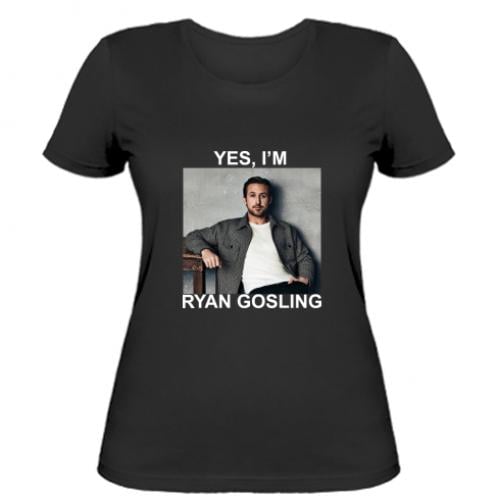 Футболка женская "Yes, i'm Ryan Gosling" XS Черный (16061383-2-195419-XS)