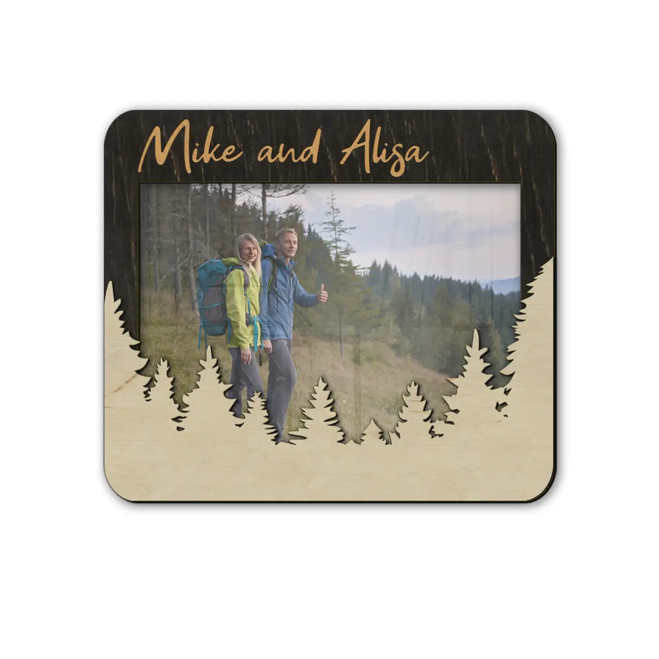 Фоторамка Ліс персоналізована горизонтальна на 1 фото Чорний (forest_8x10_horizontal-3) - фото 1 Фоторамка Ліс персоналізована горизонтальна на 1 фото Чорний (forest_8x10_horizontal-3) - фото 1