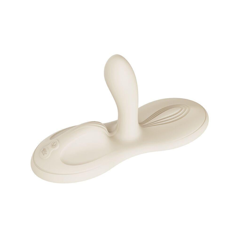 Вибратор-смарт для клитора с влагалищным отростком Zalo Flora Smart Vibrating Pad 12,7 см Белый (52744)
