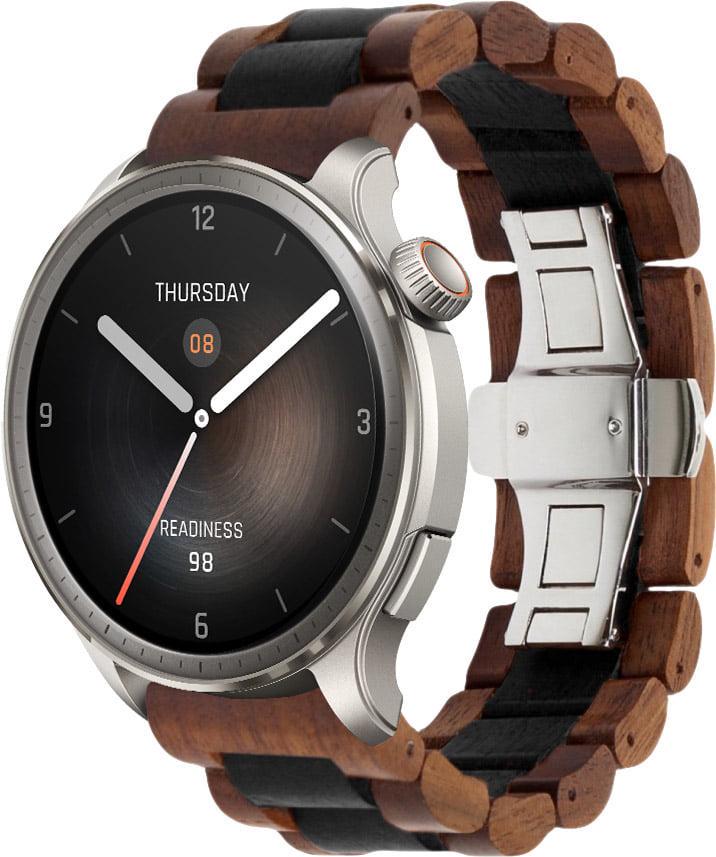 Ремешок деревянный WoodLock для Amazfit Balance Black Brown (37218-26)