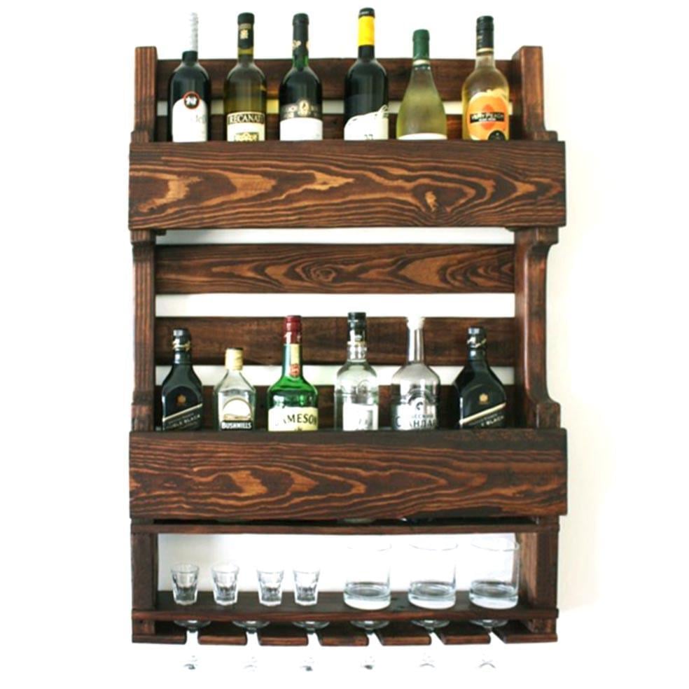 Полка для вина настенная из дерева Токи Корица (ПНК-008533)