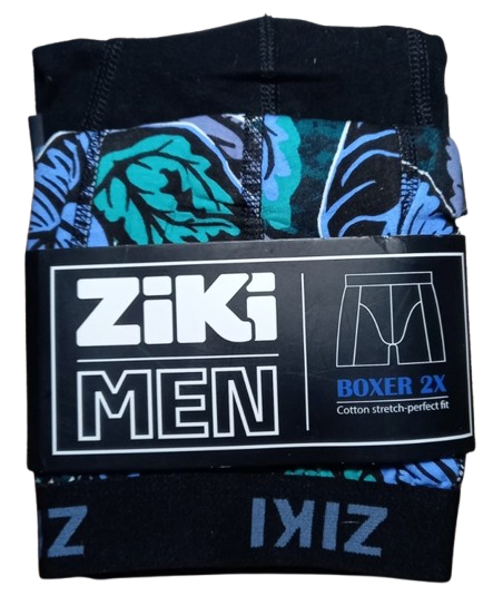 Набор трусов-боксеров мужских Ziki MEN Цветочный 2 шт. XS Черный (56454)