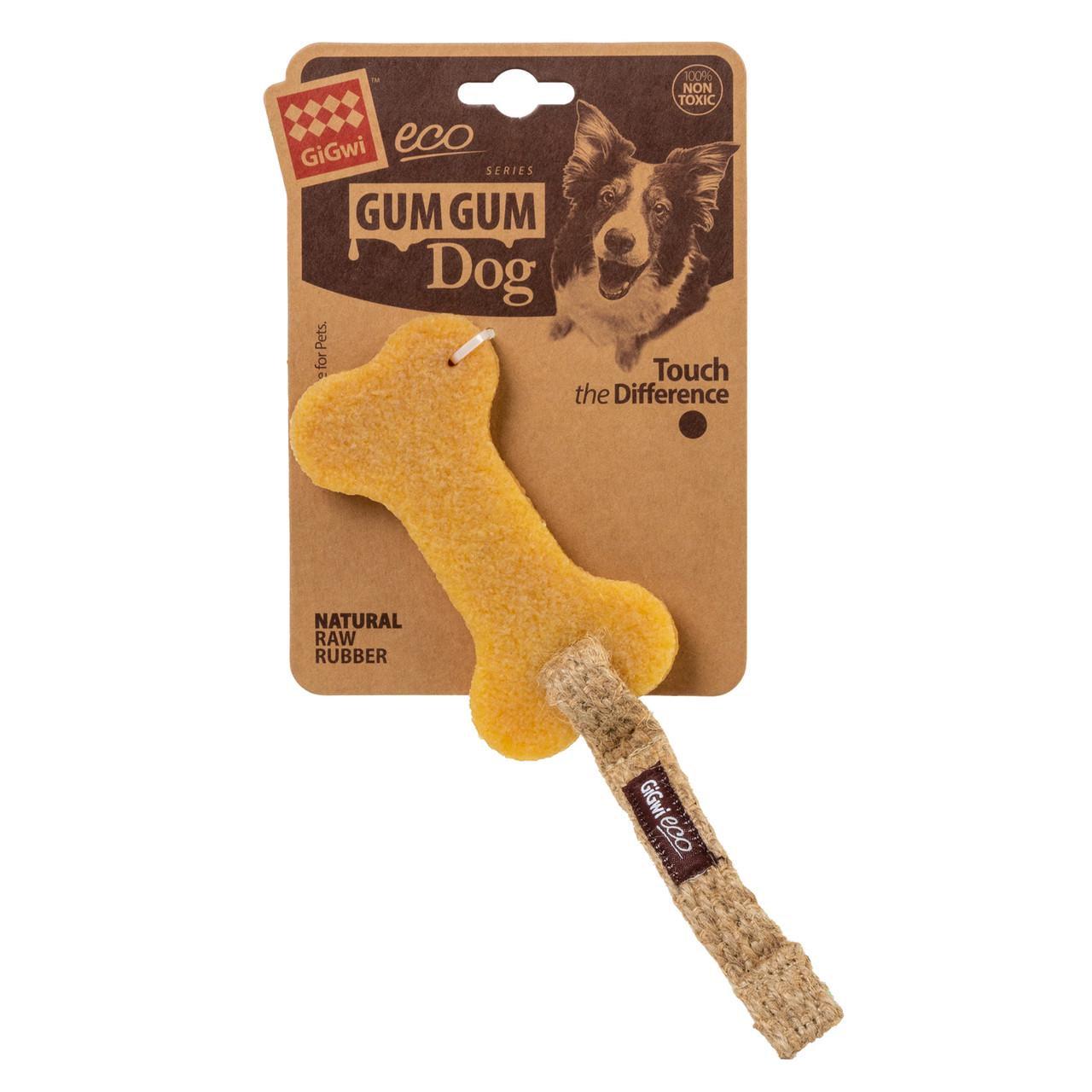 Іграшка для собак GiGwi Gum Gum Гумова кістка мала екогума/текстиль 24 см (2302)