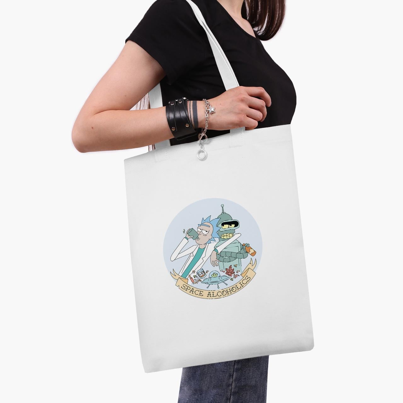 Эко сумка шоппер Futurama and Rick and Morty 41х35 см Белый (9227-2081-WT1)
