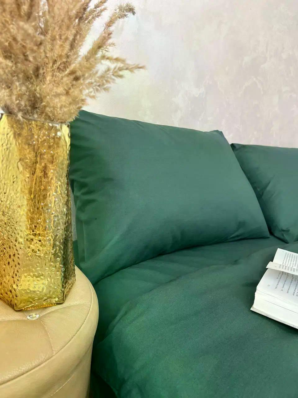 Комплект постельного белья семейный хлопок 150х210 см наволочка 2х50х70/70х70 см Изумрудный (П4К-Post-rus-0035-04) - фото 7