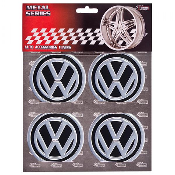 Наклейки на колпаки для VW 90 мм Черный