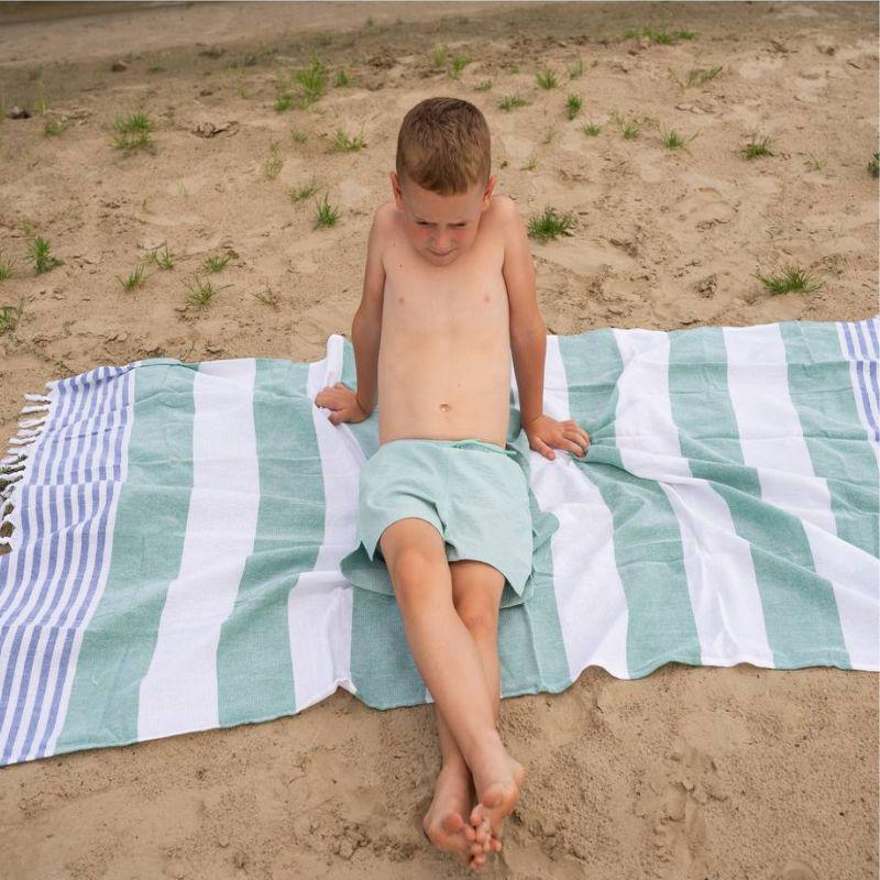 Рушник пештемаль Lovely Svi бавовна XХL 100x180 см Green/Blue Stripes (6032025) - фото 4