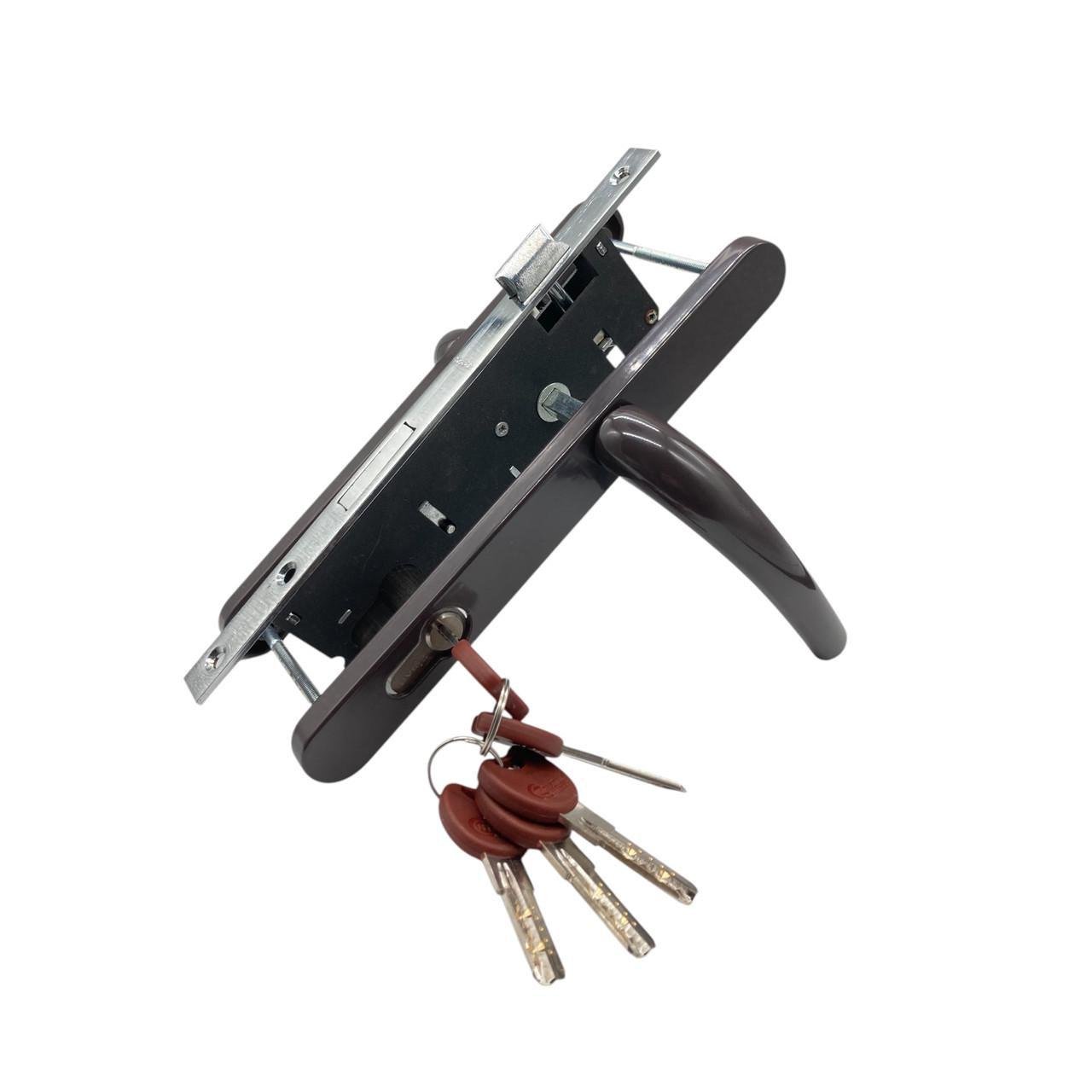 Замок врезной для металлопластиковой двери KOZAK 85/35 мм Коричневый (24146242)