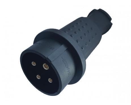 Вилка силовая Luxel каучуковая 32А Черный (1135)