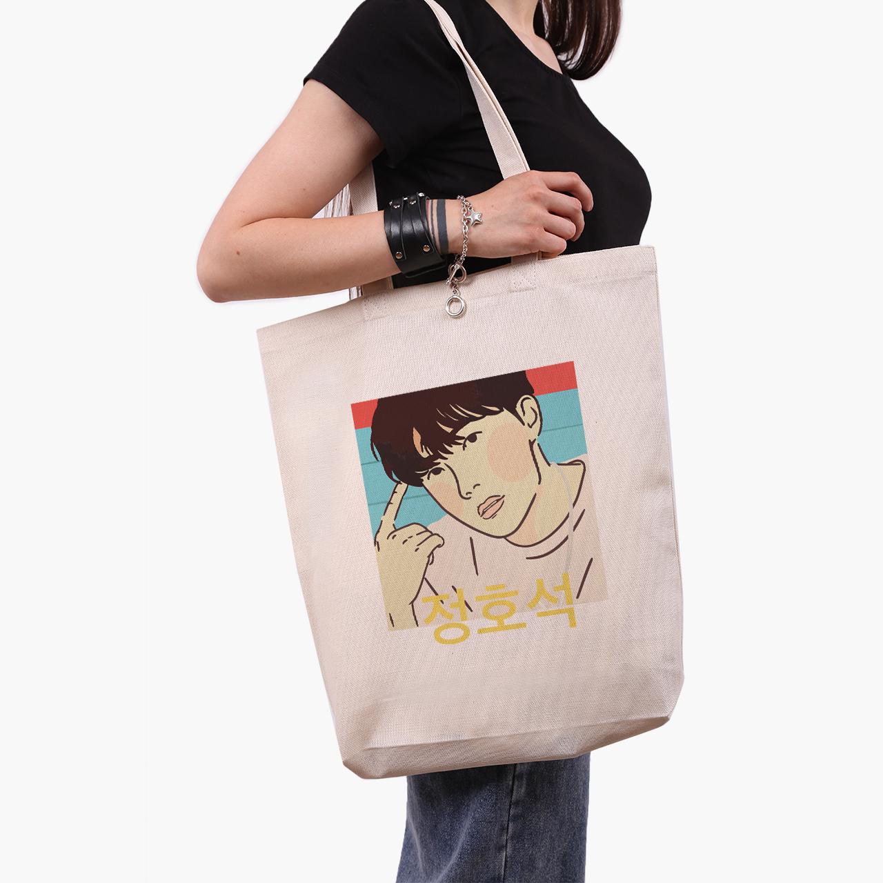 Эко сумка шоппер Jung Ho-seok BTS 41x39x8 см Бежевый (9227-3258-WTD)