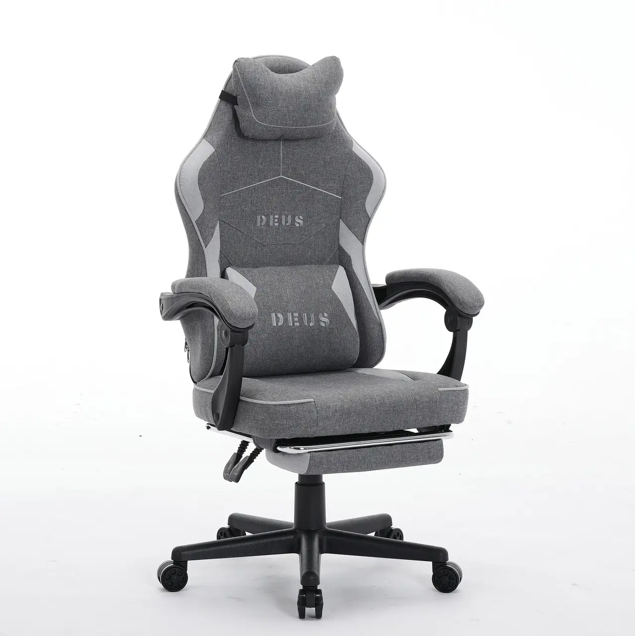 Крісло ігрове комп'ютерне Deus ED09 текстиль з підставкою для ніг Графітовий (2980) - фото 1 Крісло ігрове комп'ютерне Deus ED09 текстиль з підставкою для ніг Графітовий (2980) - фото 1