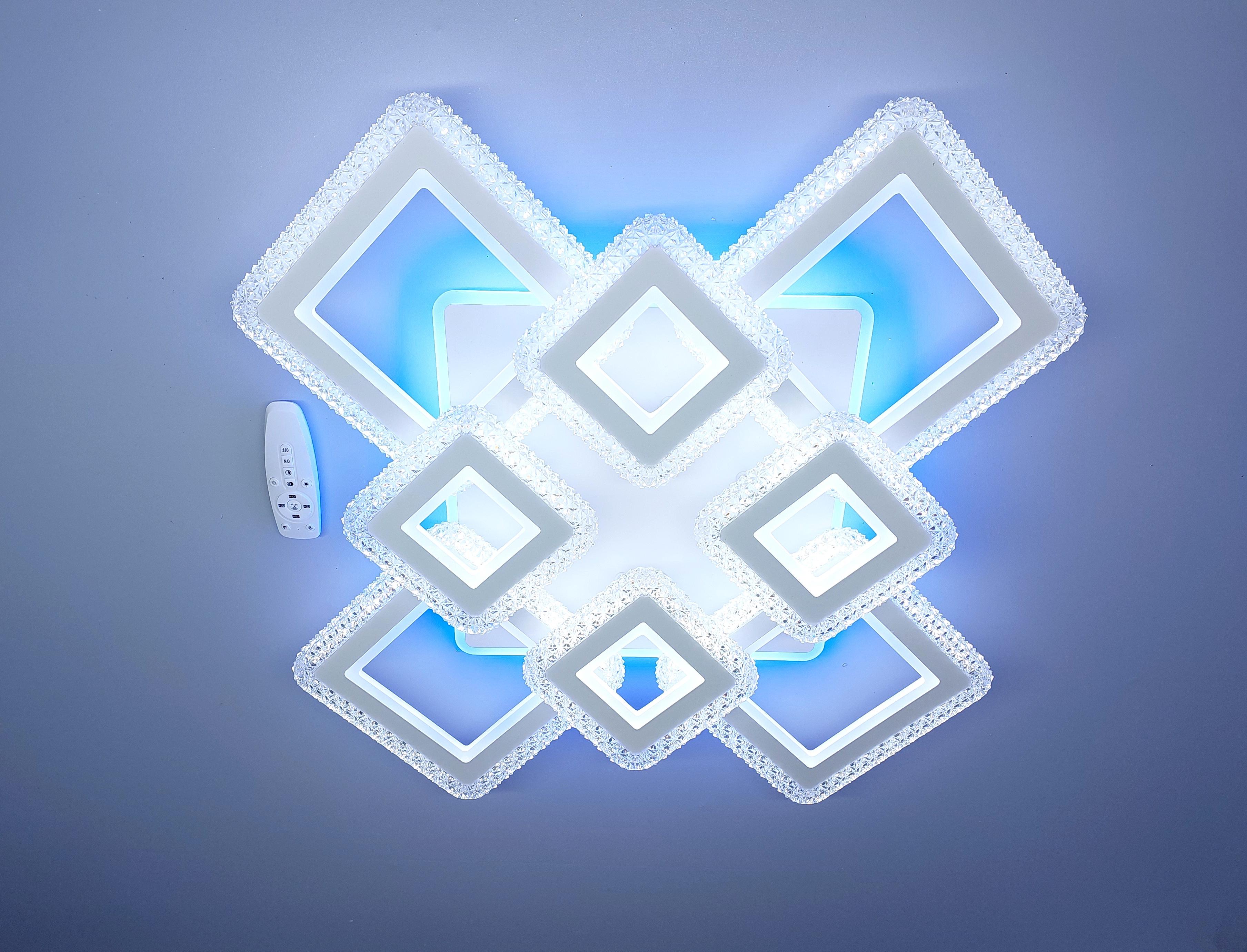 Люстра светодиодная 82/4+4 WH+RGB с подсветкой 320/42W Белый (18205307)