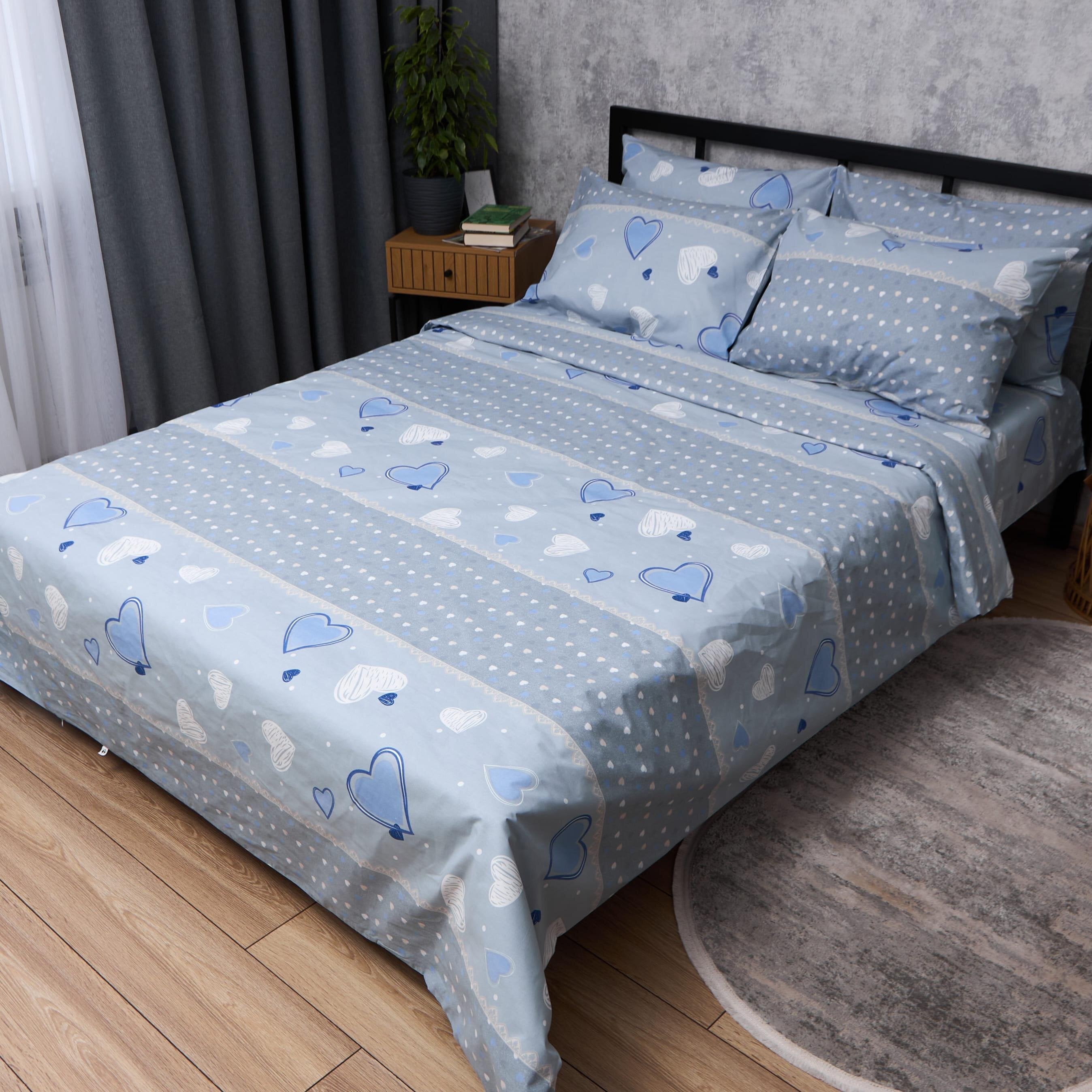 Комплект постельного белья Moon&Star Бязь Gold Люкс Pastel Love семейный 143х210 см 2 шт. наволочки 2 шт. (MS-820014832)